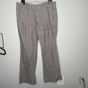 Banana Republic Pants Womens 14 Gray Linen Blend Martin Fit Trouser 718 Summer